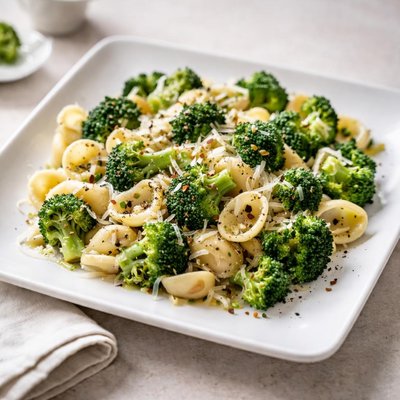 White broccolli pasta