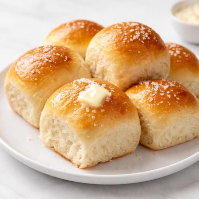 White buttered rolls
