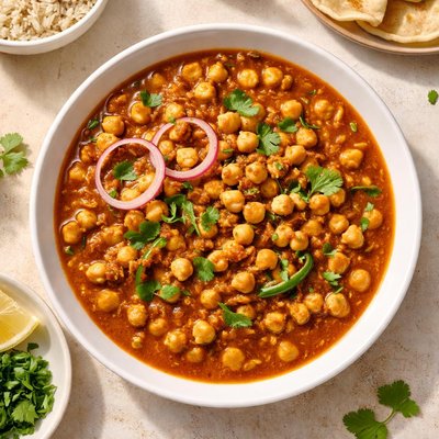 White channa cooked in salan