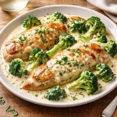 White cheddar chicken with broccoli