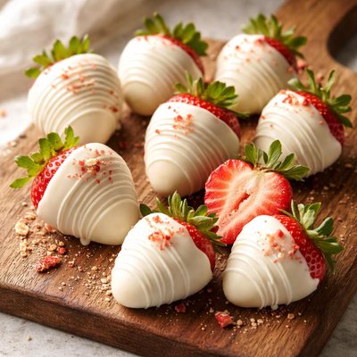White chocolate-covered strawberry