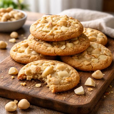 White chocolate and macadamia cookie