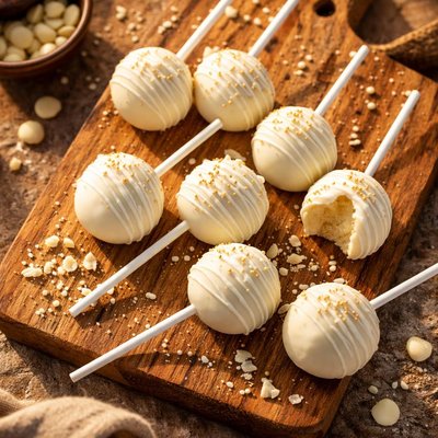 White chocolate covered cake pop