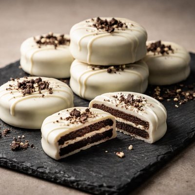 White chocolate covered oreo