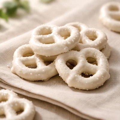 White chocolate covered pretzel