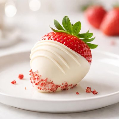 White chocolate covered strawberry