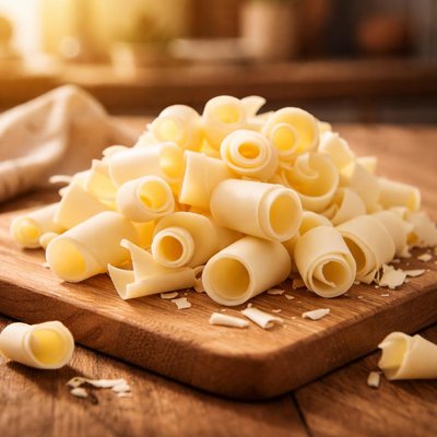 White chocolate curls