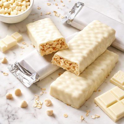 White chocolate high protein bar