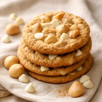 White chocolate macademi nut cookie