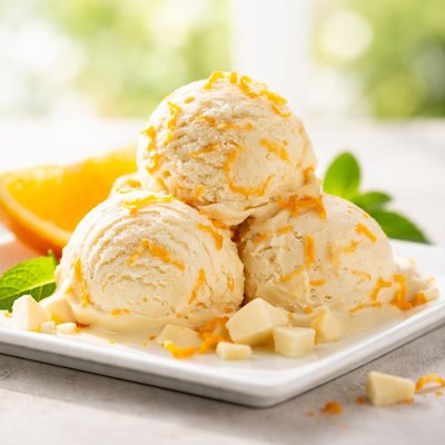 White chocolate orange ice cream