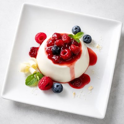 White chocolate panna cotta