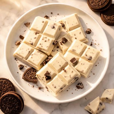 White chocolate with cookies