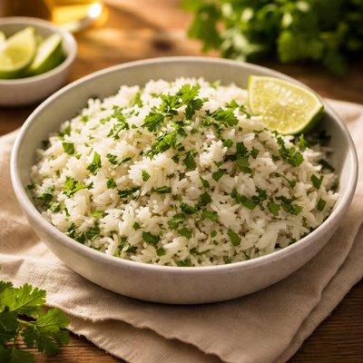 White cilantro rice