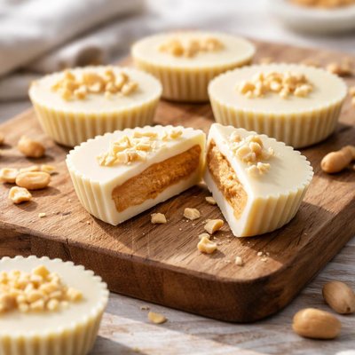 White cream peanut butter cups