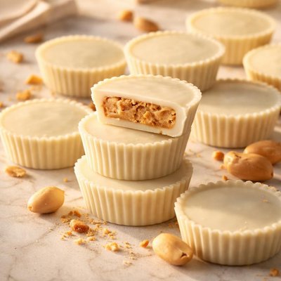 White cream peanut butter cups mini