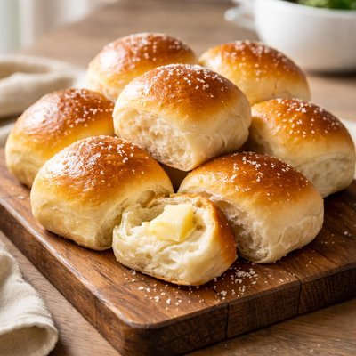 White dinner rolls