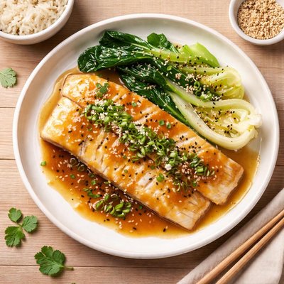 White fish in miso sauce