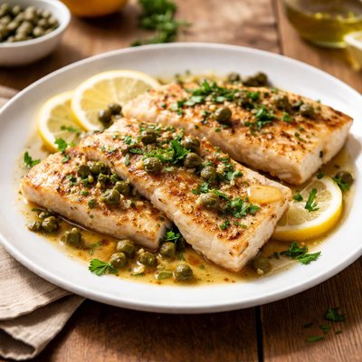 White fish with capers
