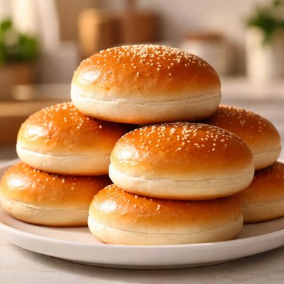 White hamburger buns