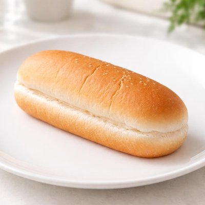 White hot dog bun
