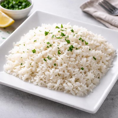 White instant rice
