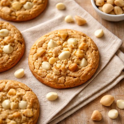 White macademia cookie