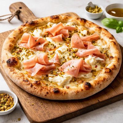 White mortadella pizza