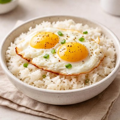 White rice and eggs