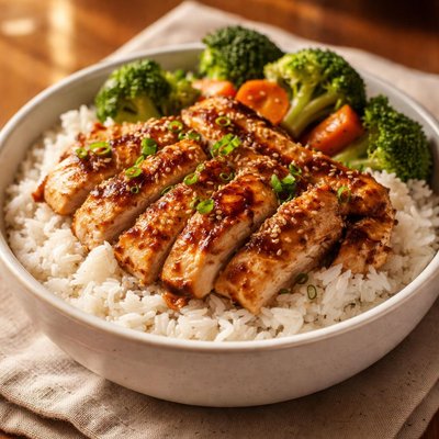 White rice and white meat waba