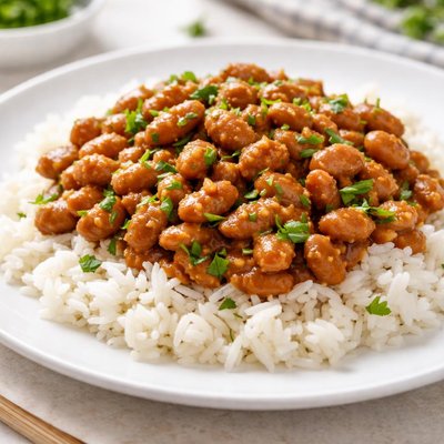 White rice with beans