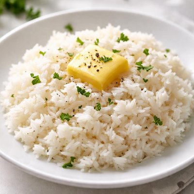 White rice with butter