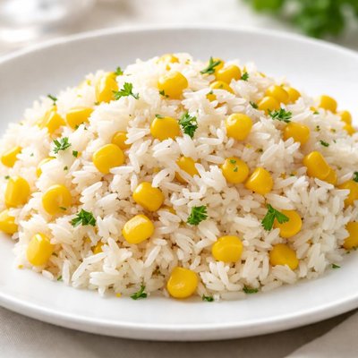 White rice with corn