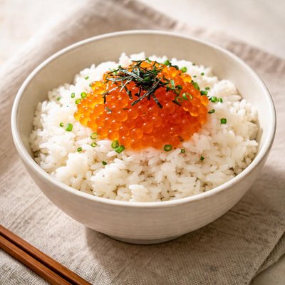 White rice with fish roe