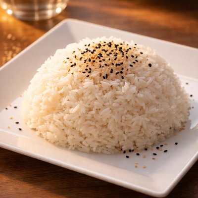 White rice with sesame seeds