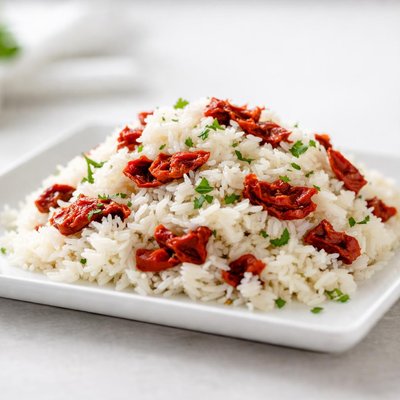 White rice with sundried tomatoes