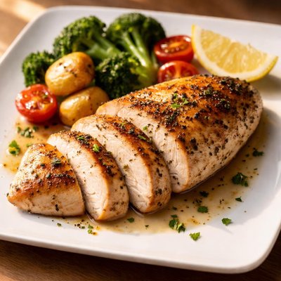 White roasted chicken breast