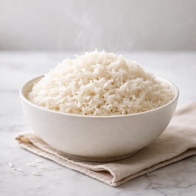 White steam rice
