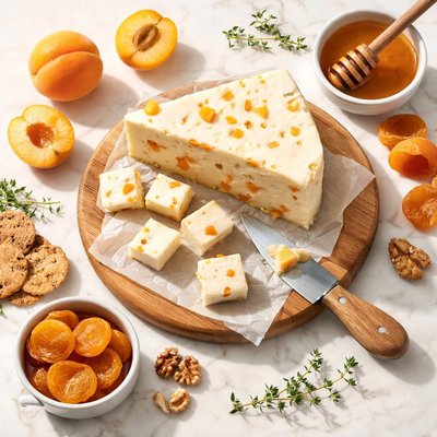 White stilton cheese with apricots