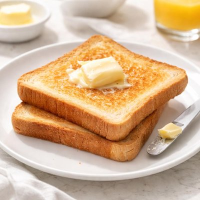 White toast with butter