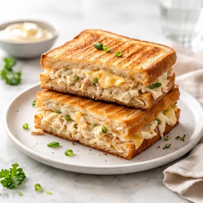 White toasted chicken mayo and cheese