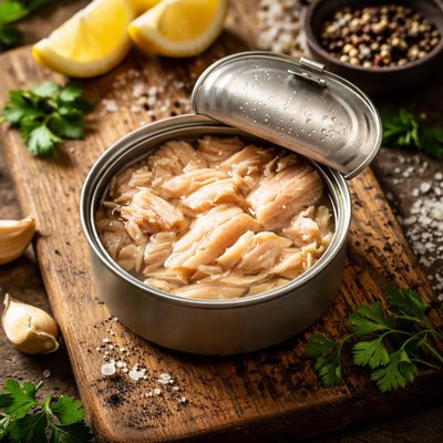 White tuna in water one can