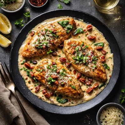 White wine sauce with sun dried tomatoes