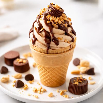 Whits  custard buckeye on a cake cone