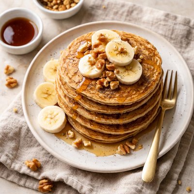 Whole-grain banana pancakes