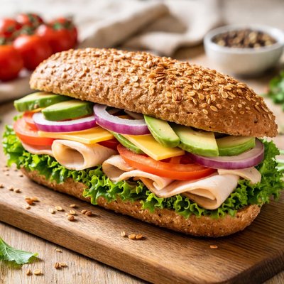 Whole bread sandwich