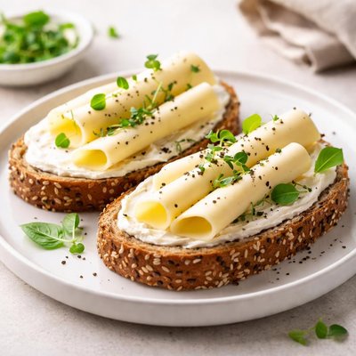 Whole grain bread with cheese