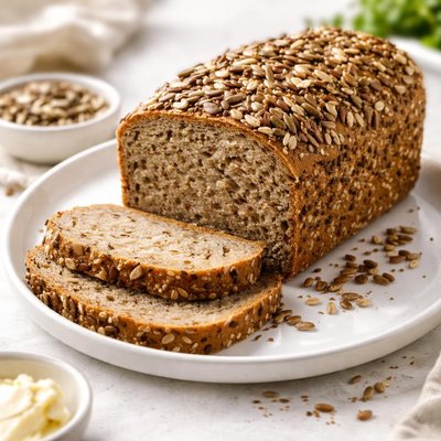 Whole grain bread with seeds