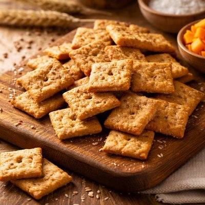 Whole grain cheddar cheese crackers