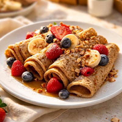 Whole grain lactose free crepes