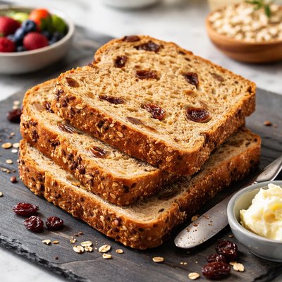 Whole grain raisin toast